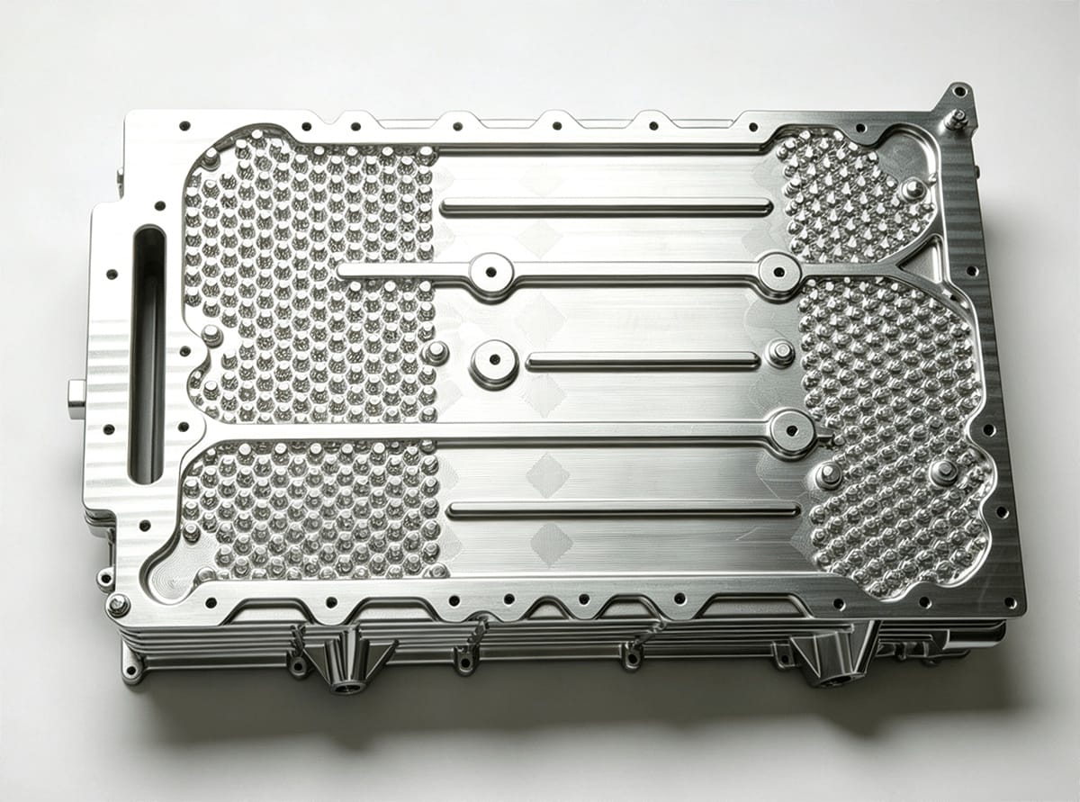 CNC machining center producing precision metal components