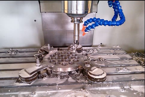 Multi-axis CNC milling machine in operation