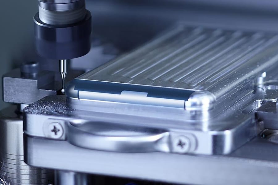 CNC machining workshop with 5-axis machining centers